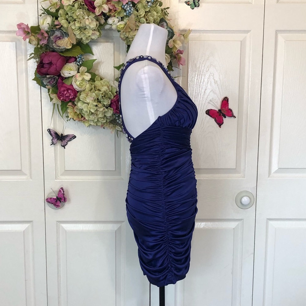 Jewel Ruched Bodycon Mini Dress - Picture 9 of 13